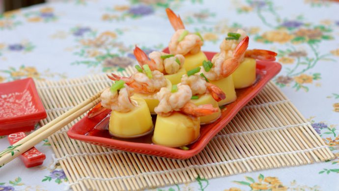 鲜虾蒸鸡蛋豆腐