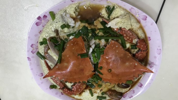 蟹蒸豆腐
