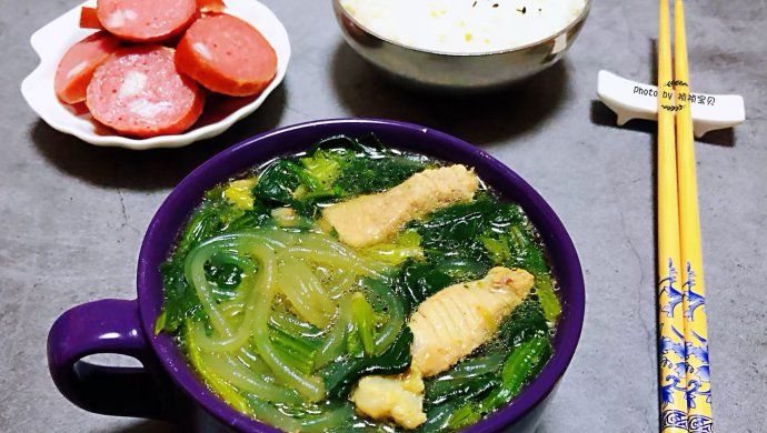 粉条鲜肉菠菜汤