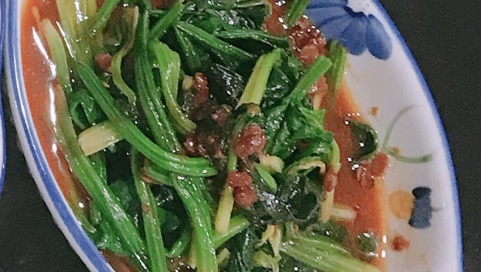辣黄豆酱菠菜