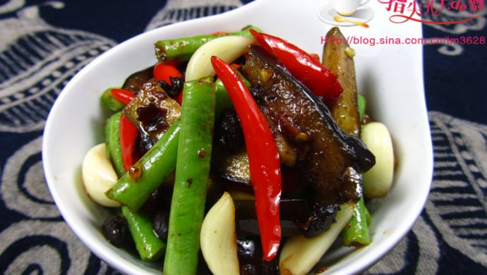 豆豉茄子炒豆角