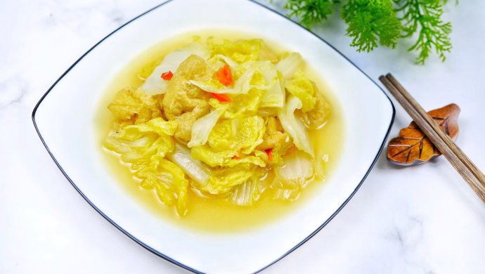 豆腐泡娃娃菜，简单上手低脂菜。