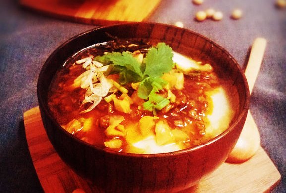 香辣牛肉榨菜豆腐花