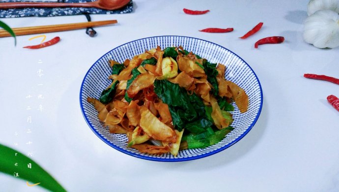 手撕豆皮小白菜