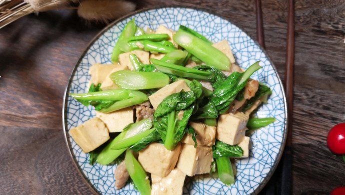 菜心烧豆腐