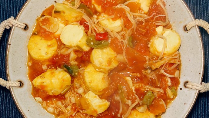 茄汁金针菇香煎日本豆腐