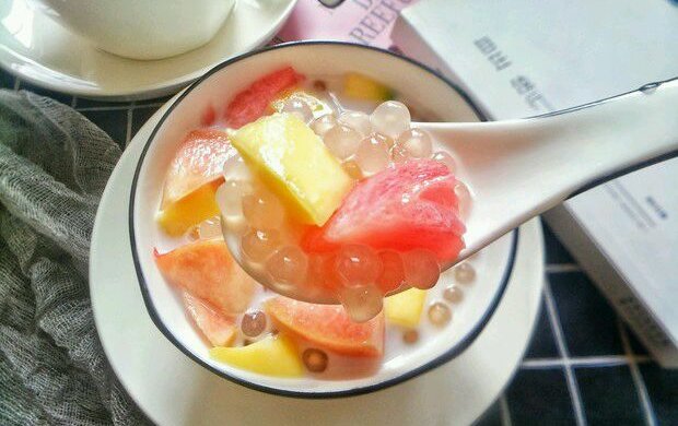 夏季解暑甜品,西米水果捞,简单易学,甜而不腻