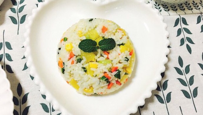 芝士肉松夹心菠萝饭