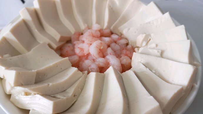 泡姜虾仁蒸豆腐