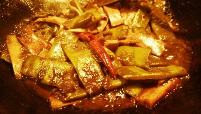 炖扁豆茄子+熏干【改良】