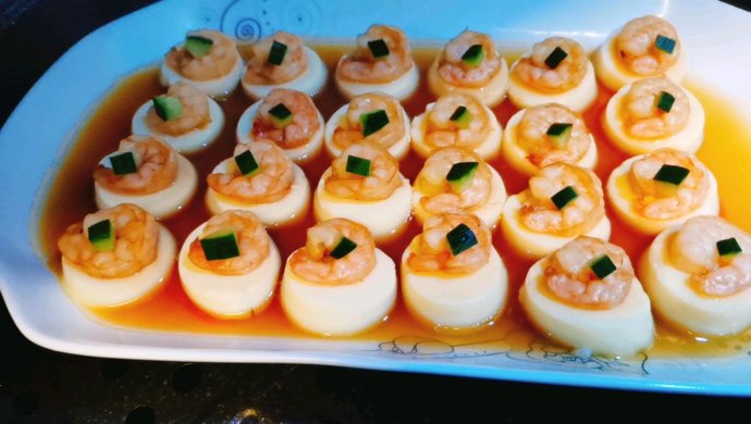 家常菜-日本豆腐蒸虾仁-摆盘很美