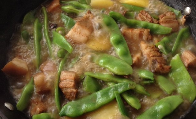 红烧肉炖豆角