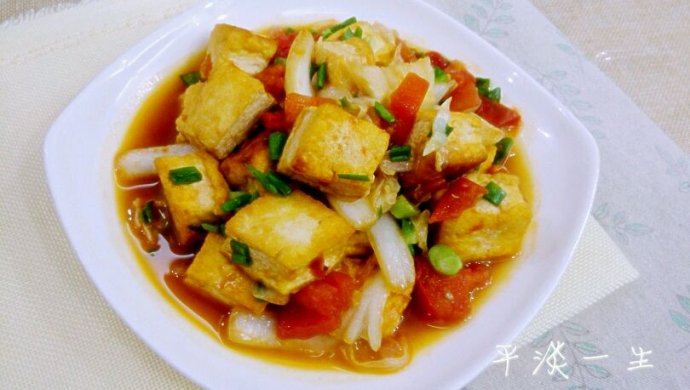 番茄白菜炒豆腐