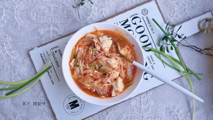 韩式泡菜豆腐汤|又辣又鲜美