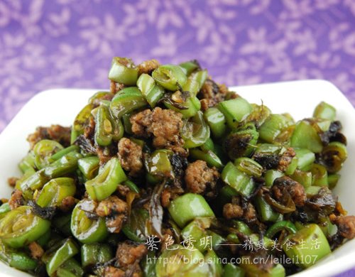 肉末榄菜四季豆