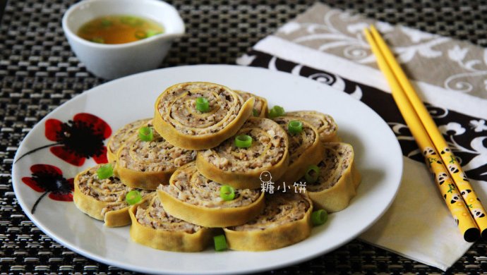 【豆腐皮香菇肉卷】瘦肉版清蒸肉卷