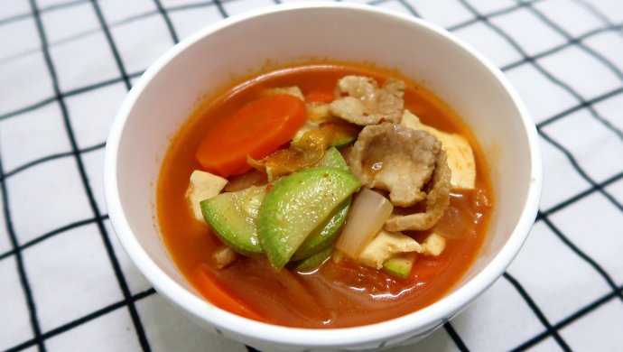 超简单轻食之韩式泡菜豆腐汤