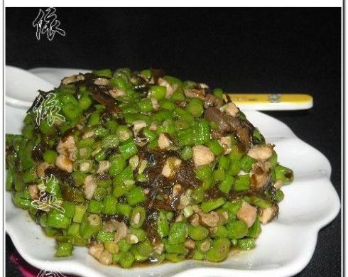 肉末橄榄菜炒豆角粒