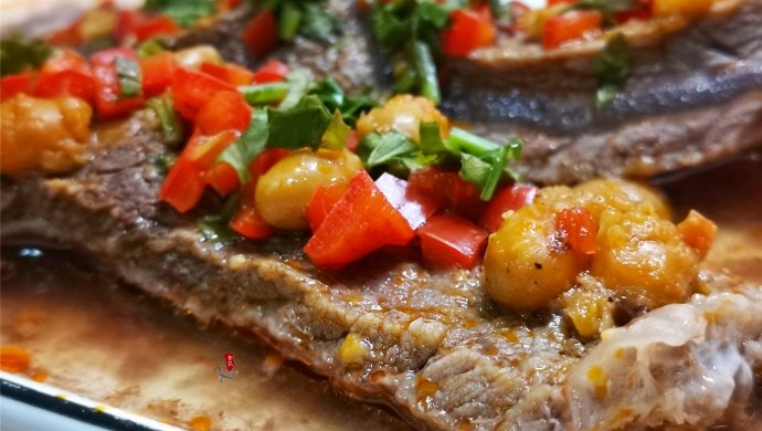 红葱黄豆酱蒸牛肉