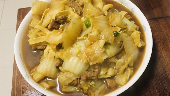 大白菜千张炒肉丝