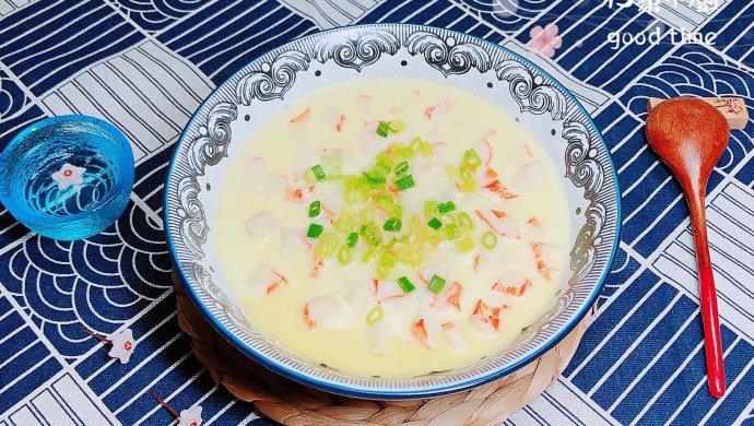 豆浆蟹柳蒸水蛋（经典家常粤菜）