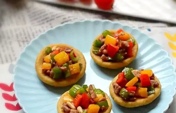 彩椒牛肉杂粮小饼
