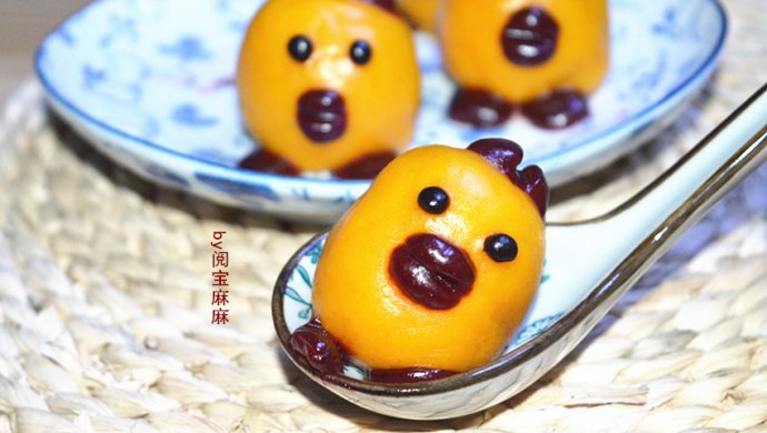 萌鸡豆沙蒸汤圆-陪你度过一个萌萌哒的元宵节