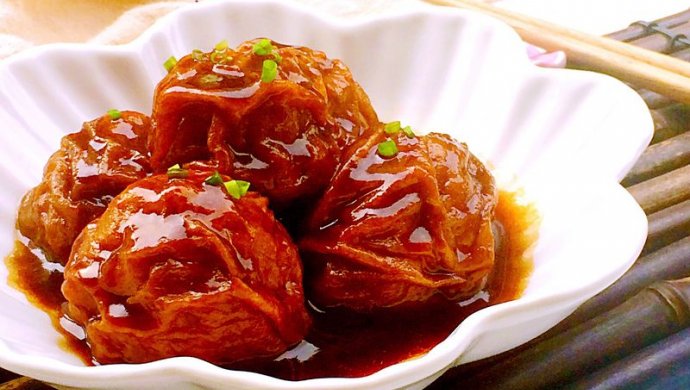 红烧油面筋塞肉～~超级下饭菜