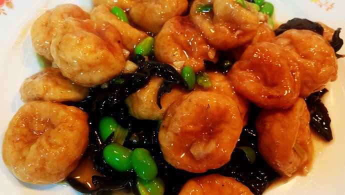 蚝油毛豆鱼面筋