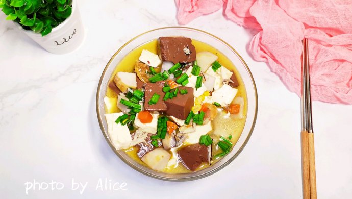 蟹肉豆腐烧鹅血