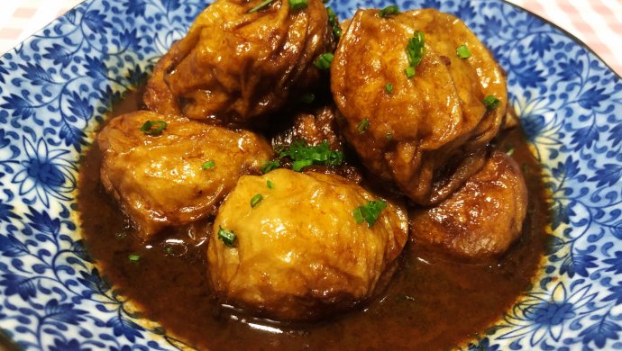 红烧油面筋塞肉