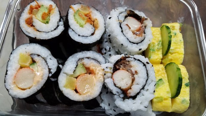 正反卷寿司（肉松、蟹棒）+玉子烧（厚蛋烧）初学者
