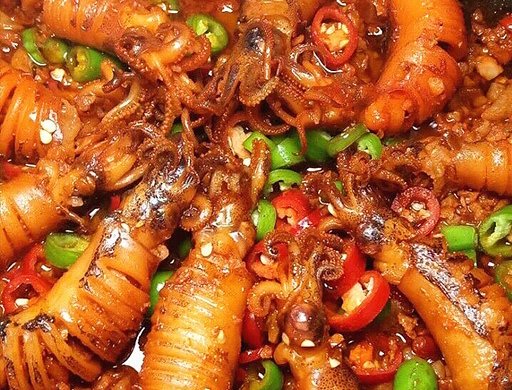 辣炒肉末墨鱼仔