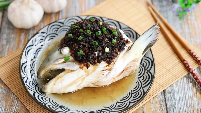 下饭菜 宴客菜 三豉蒸三文鱼头