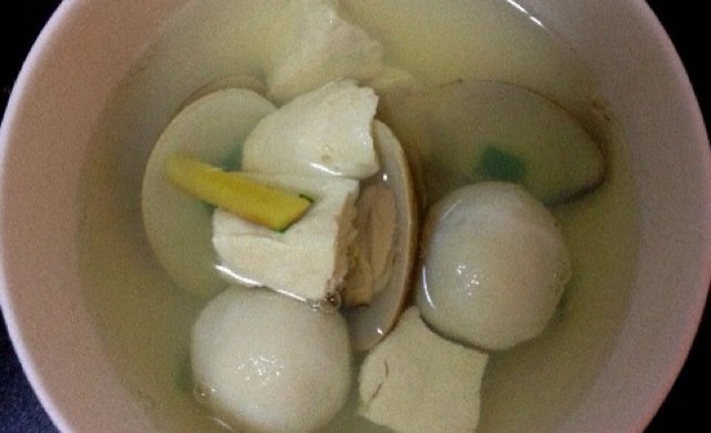 文蛤豆腐鱼丸汤