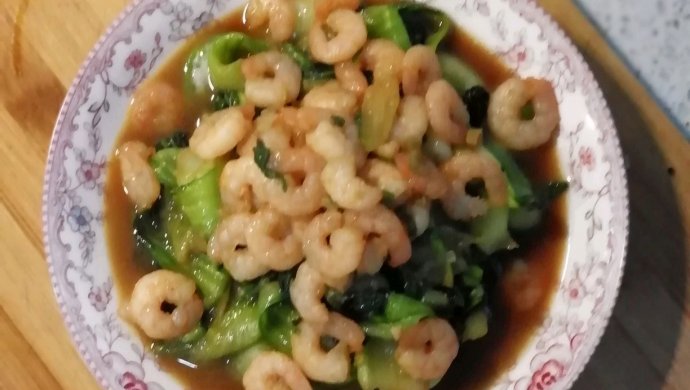 虾仁扒油菜