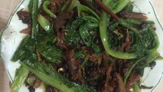 豆豉鲮鱼炒油麦菜