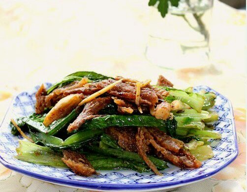 豆豉鲮鱼炒油麦菜