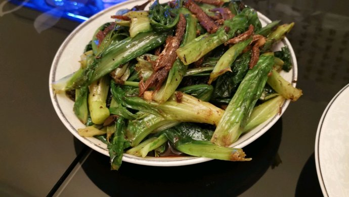 上班族快手菜，豆鼓鲮鱼炒油麦菜