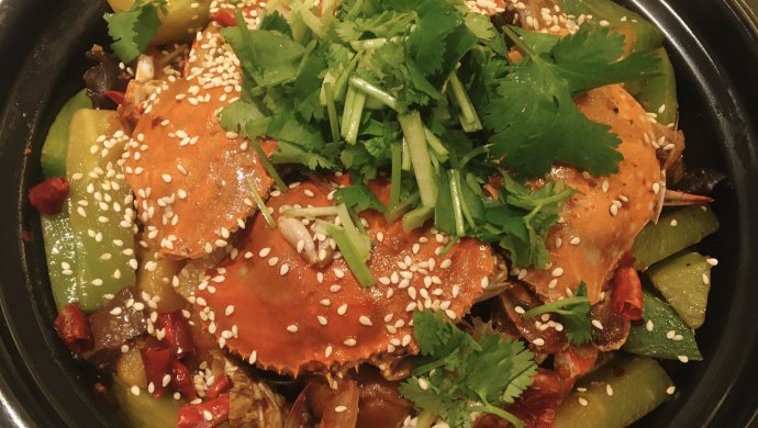 教你在家也能做出饭店味道―香辣蟹煲