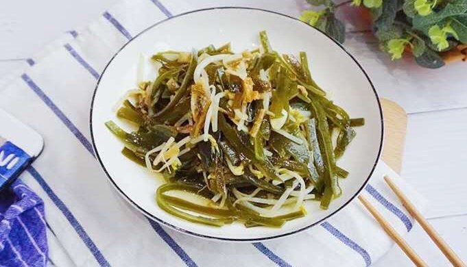 海带炒豆芽・少油无盐
