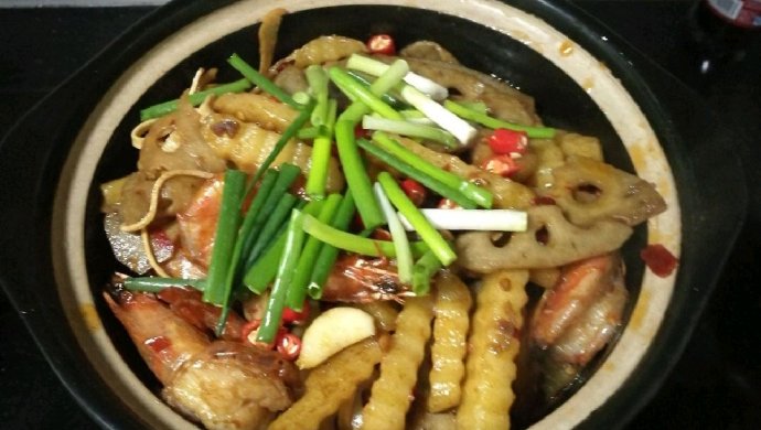 干虾鱿鱼丝锅