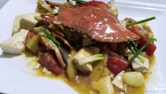 梭子蟹番茄豆腐