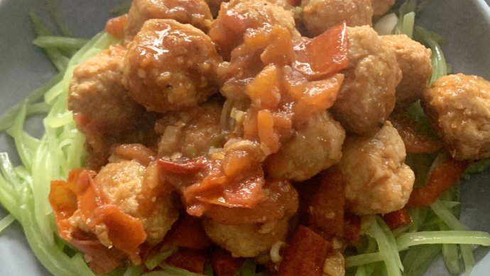 欣喜若狂的干贝肉丸子