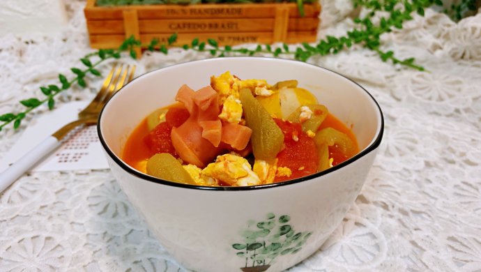 番茄丝瓜鱼丸汤