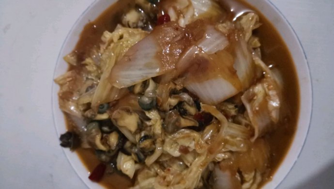 白菜炒海螺