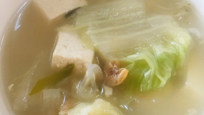 干虾仁炖豆腐白菜汤