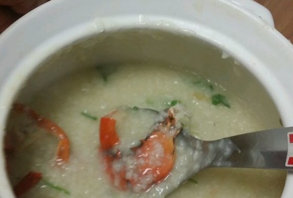 膏蟹干贝海鲜粥