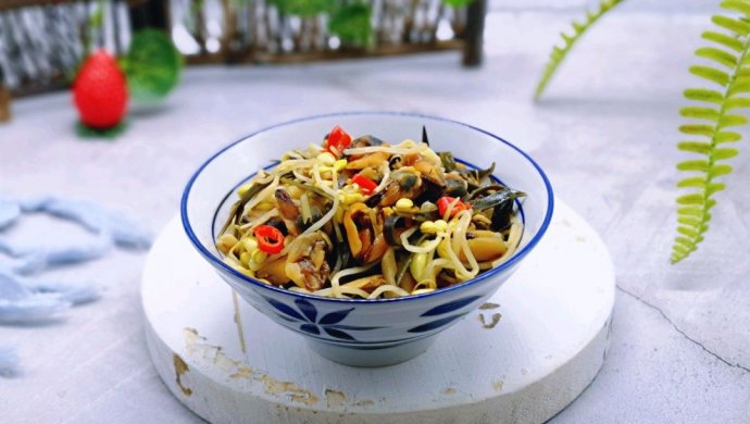 淡菜豆芽炒海带