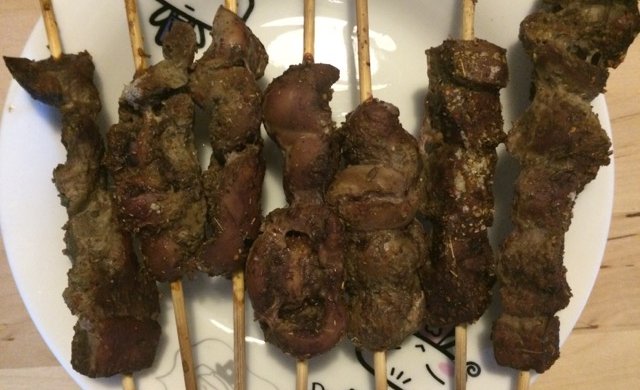 烤箱烤羊腰子和羊肝